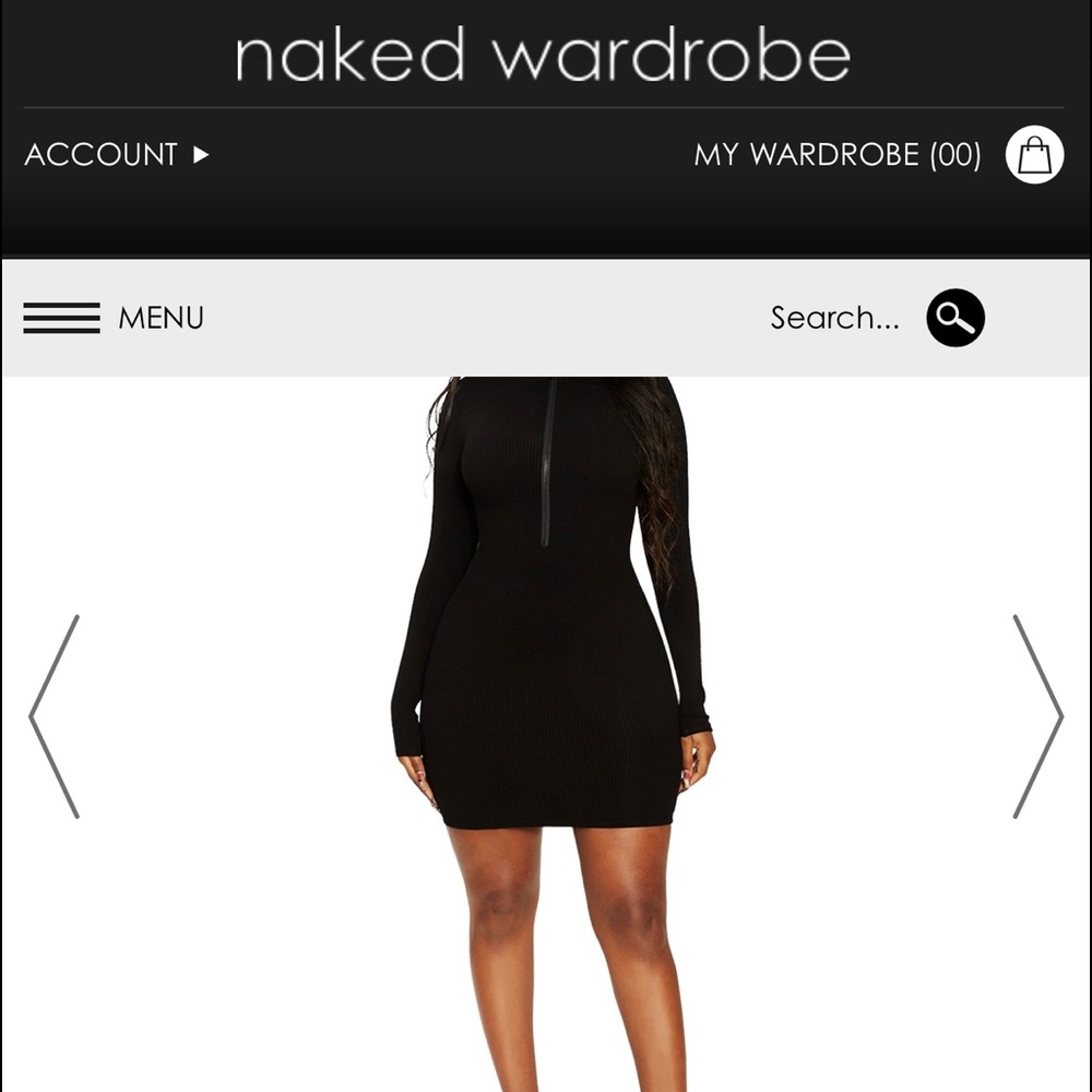Naked wardrobe “zip it for me snatched dress” in size XS new with tags